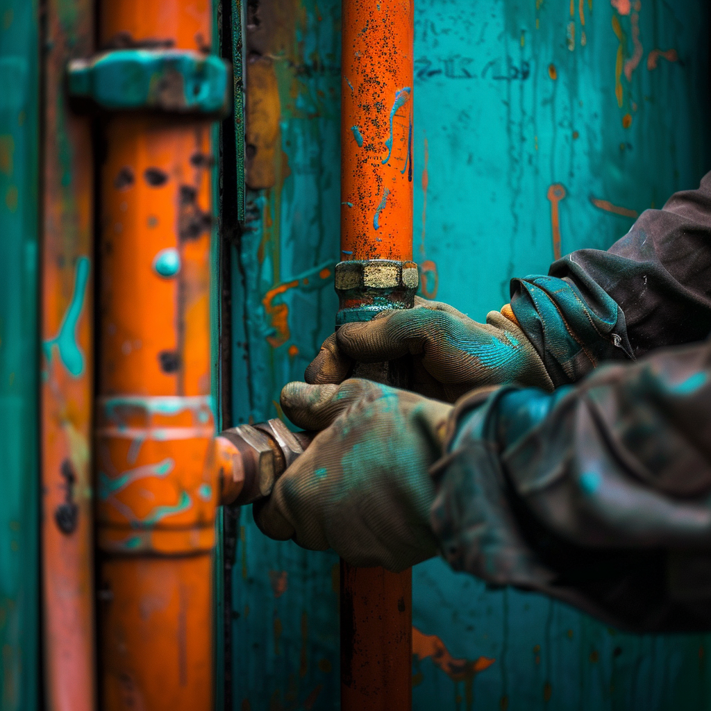 Professional plumber fixing a pipe for a plumbing emergency